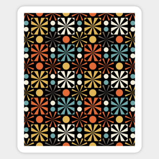 Funky Retro Sunburst Pattern Sticker